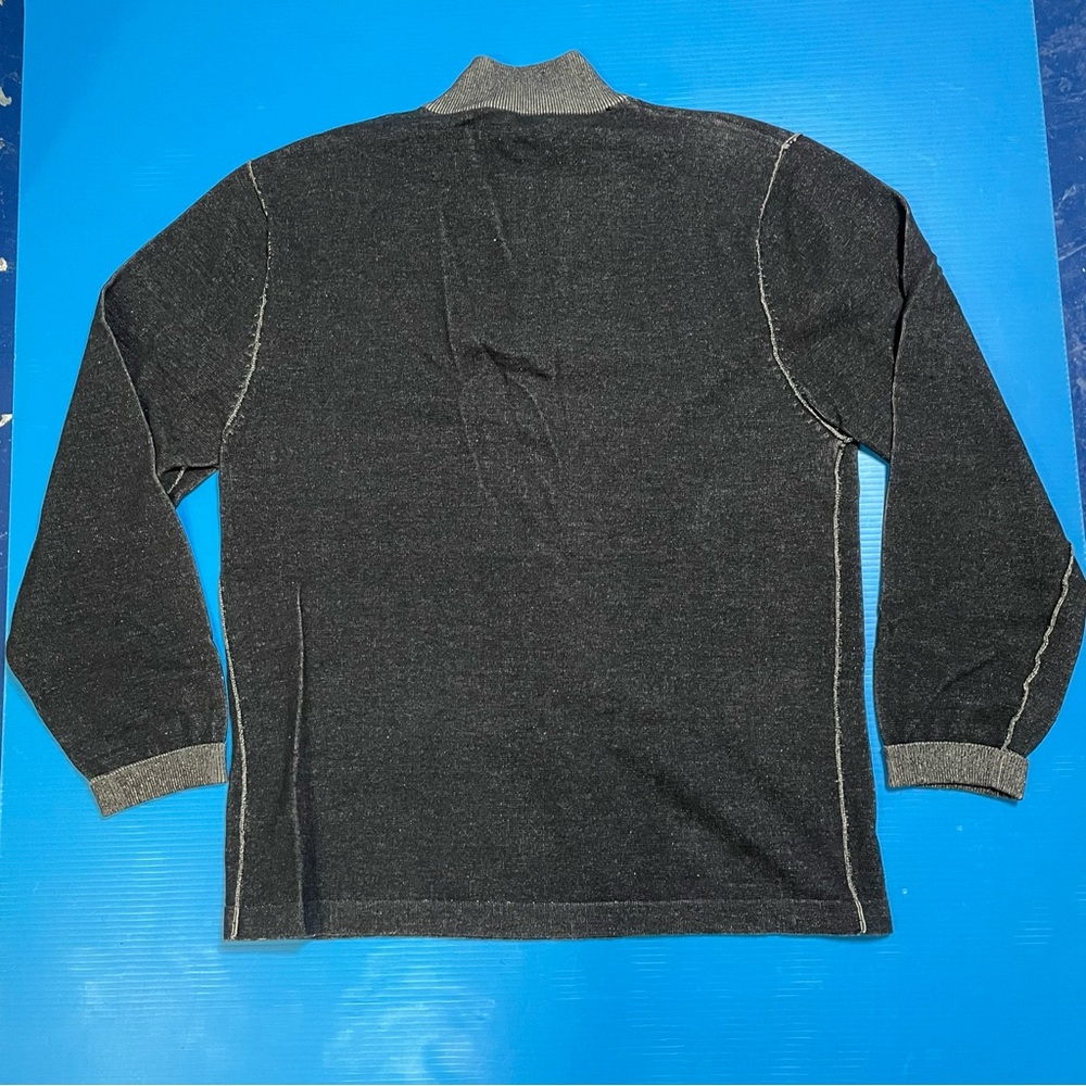 Men's Black Zip-Up‎ Sweater - Picture 2 of 6